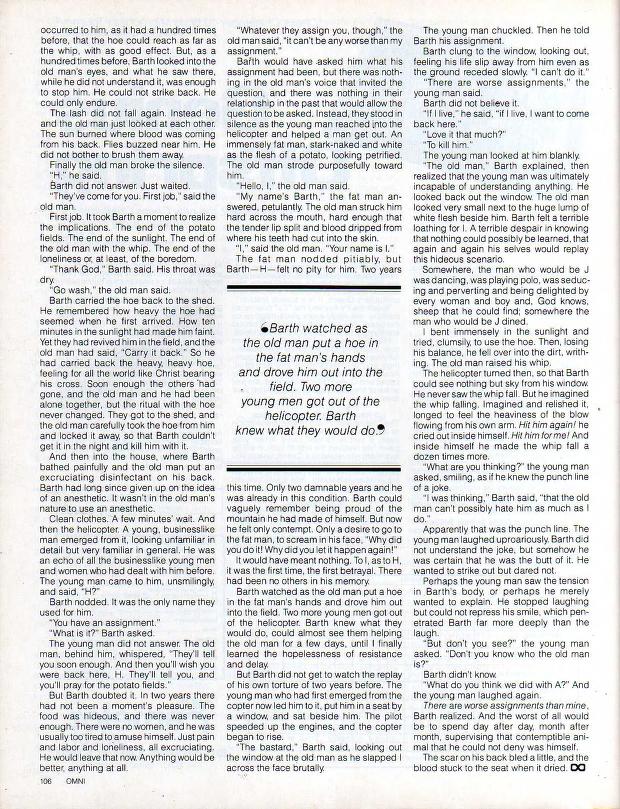 William Flew Omni Magazine Orson Scott Card Fat Farm page 5